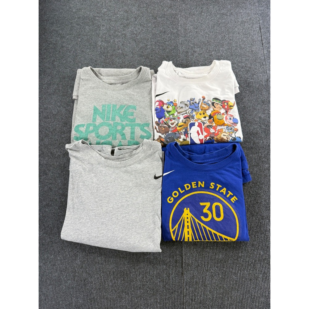 Nike Mens T-Shirt Lot of 4 XL Dri-FIT NBA Curry Mascot Sportswear Grey Blue